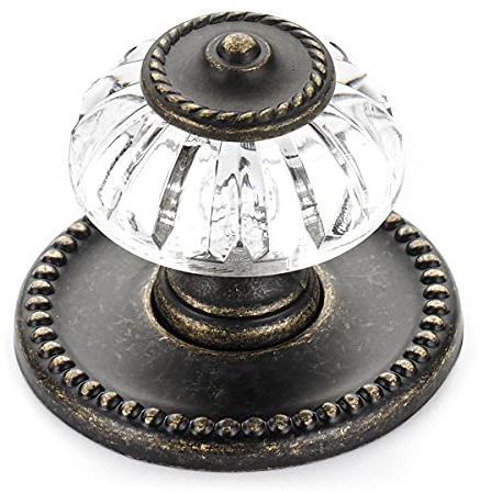 Richelieu Hardware BP16063244BB Montreuil Collection 1-5/16 in (33 mm), Eclectic Cabinet Knob, Burnished, Yellows and Brass, 1 2/7 inches