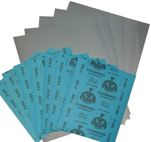 1 Set Wasserschleifpapier 30 Blatt - Je 5 Blatt 240 360 400 600 800 1000 Nassschleifpapier Grob