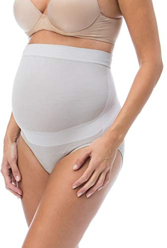 RelaxMaternity 5150 (Bianco/Silver, XXL) Slip Premaman Fibra d'Argento Sostegno Addome Gravidanza