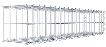 GABIONA Cesta para piedra (rectangular, malla de 5 x 10 cm, profundidad de 20 cm, cesta de cultivo tipo 2, cierre de espiral, galvanizada (100 x 20 x 20 cm)