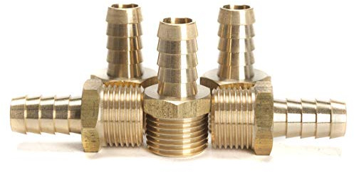 Sin Marca 1/2 Macho BSPP x 1/2(12mm) Latón de conector de manguera de lengüeta de combustible, gas, agua (5 piezas)