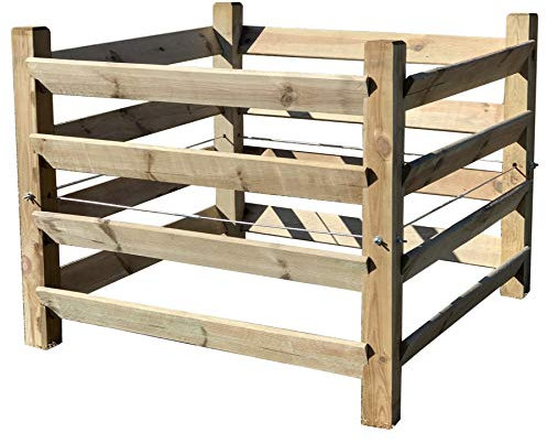 Holz Kompostsilo Bio - Komposter mit Zuganker 100x100x80cm
