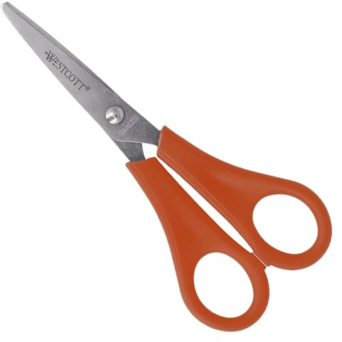 Westcott E-21594 00 barnsax häxa cm-skala, spetsig spets, 13 cm/5 tum, röd