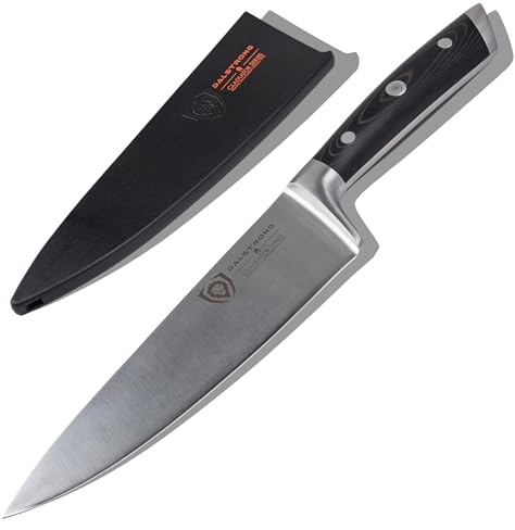 Dalstrong Chef Knife - 8 inch Blade - Forged HC German Steel Chef's Knife - Full Tang - Black G10 Handle - Gladiator Series ELITE - Razor Sharp Kitchen - Professional - Sheath - NSF Certified