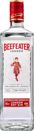 Beefeater London Dry Gin – Edler und hochwertiger Premium-Wacholderschnaps, nach London Dry Gin-Art hergestellt – 40% Vol