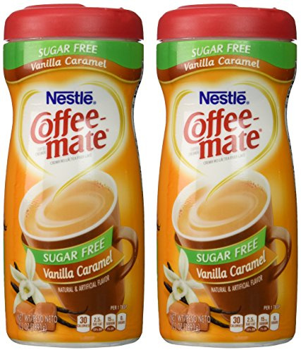 Coffee Mate Sugar Free - Vanilla Caramel Flavoured Coffee Whitener - Powder Creamer for Coffee, 289grams (Pack of 2)