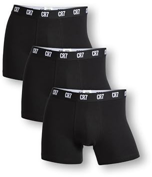 CR7 Cristiano Ronaldo 3 Pack Basic Trunk, Boxer Uomo, Nero (Black 900), Small