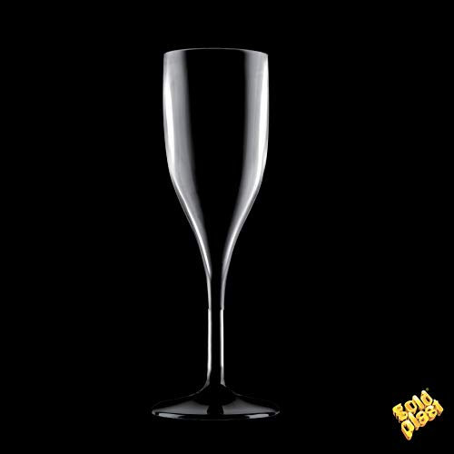 6 flûtes à champagne incassable SAN noir de 150 cc …