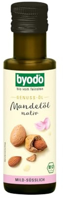 Natives Mandelöl Byodo - Kaltgepresst, 100% Rein, Vegan und Bio-zertifiziert, 6er-Pack 0,1 L Flaschen, Ideal für Küche und Kosmetik