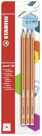 STABILO - Bleistift - pencil 160 in orange - 3er Pack - Härtegrad HB