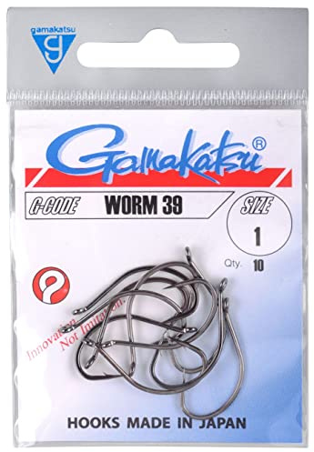 Gamakatsu Hook Worm 39 – Dropshot Lot de 4/12 hameçons pour pêche au drop shot et leurres en caoutchouc