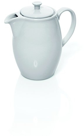 Kännchen mit Deckel, SERIE ITALIA, aus Porzellan in weiß, für Kaffeespezialitäten, klassisches & zeitloses Design, Premium-Qualität (A1 - Inhalt: 0,6 ltr., Höhe: 13 cm)
