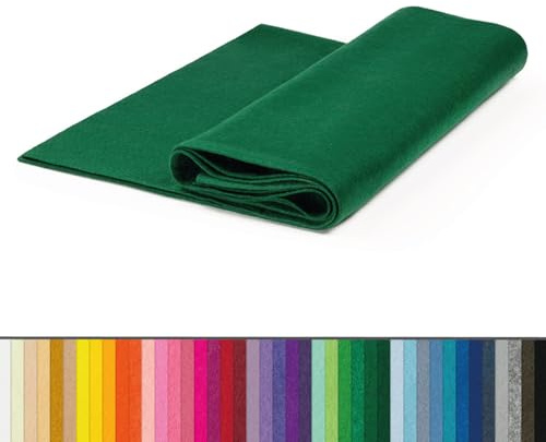 The Felt Store Bastelfilz Meterware 1,6 mm – jäger grün, 100% weicher Acryl-Filz, farbintensiver und langlebiger als Polyester, ideal zum Nähen & Basteln, Breite 1,8 m, Länge 2 m