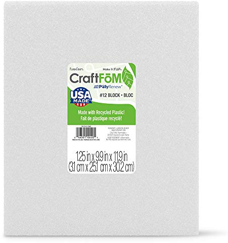 FloraCraft CraftFōM Block 1.25 Inch x 9.9 Inch x 11.9 Inch White