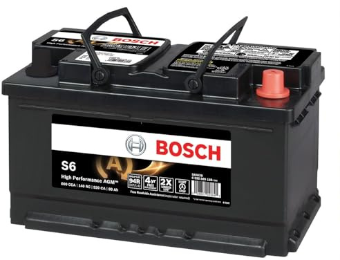 BOSCH S6587B High-Performance 12V Group 94R AGM Automotive Battery - Ideal for Vehicles with Start-Stop Technology and Regenerative Braking