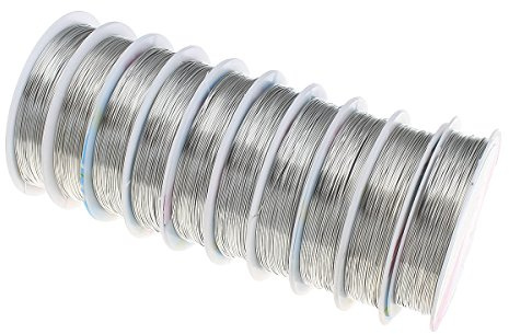 Perlin 20 meter KUPFERDRAHT 0,2mm Silber Lackdraht Basteldraht SCHMUCKDRAHT Silberdraht Kupfer Draht Bastelschnur Kupferfaden Schmuckband C259