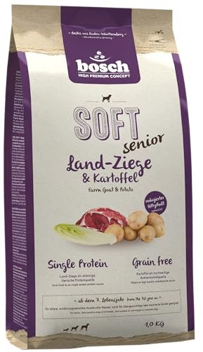 bosch HPC SOFT Senior Ziege & Kartoffel | halbfeuchtes Hundefutter für ältere | ernährungssensible Hunde aller Rassen | Single Protein | grain-free | 1 x 12.5 kg