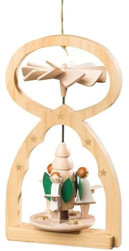 Alexander Taron 11724 Richard Glaesser Mini Pyramid Hanging Ornament-Angel Choir-5 H W x 3 D, Brown