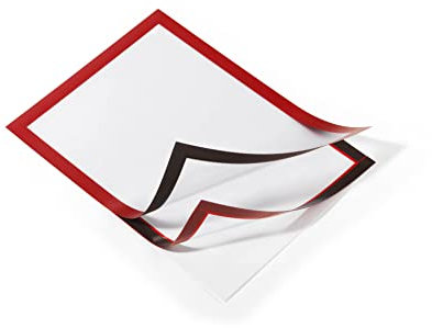 Durable Info-Rahmen Duraframe (A4, selbstklebend mit Magnetverschluss) 2 Stück, rot, 487203