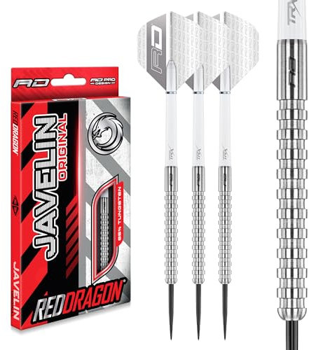 RED DRAGON Darts - Javelin Original Tungsten Darts | Profi Steeldarts mit Metallspitze, Flights & Shafts | Erhältlich in 20g, 22g, 24g, 26g | Präzise, langlebig & perfekt ausbalanciert.