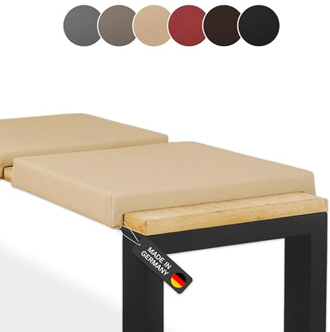 Lycce Bankauflage/Klemmkissen 2 Leisten, Kunstl. beige, Banktiefe 40 cm