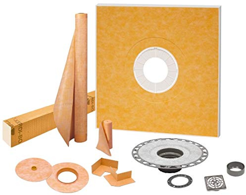 Schluter Systems KK122PVCE Kerdi 48-Inch x 48-Inch PVC Shower Kit with Stainless Steel Drain