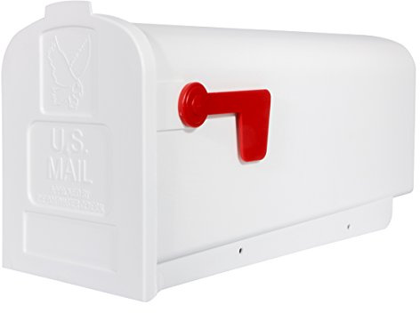 Gibraltar Mailboxes Parsons Medium Capacity Rust-Proof Plastic White, Post-Mount Mailbox, PL10W0201
