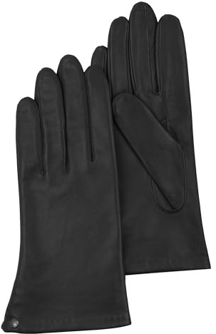ISOTONER Gants cuir doublés soie femme,Noir,8 (L)
