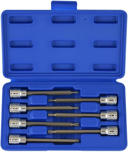 Neiko 10080 una unidad de 3/8 pulgadas extra largo Torx Star Vaso Set, 7 piezas (T10-T40