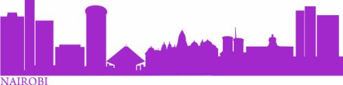 INDIGOS UG - Wandtattoo Wohnzimmer - Wandaufkleber Nairobi (Kenia) 240x53 cm - Flieder e582 Skyline Stadt - Aufkleber Kinderzimmer Schlafzimmer Küche Badezimmer Büro Dekoration