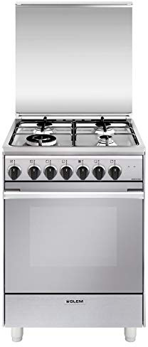 Glem U664MI Libera installazione Gas A Acciaio inossidabile - Cucina (Piano cottura, Acciaio inossidabile, Manopola, Frontale, Gas, Sinistra)