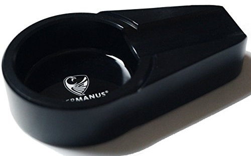 GERMANUS Zigarrenascher Iron, Aluminium Schwarz in Geschenkbox