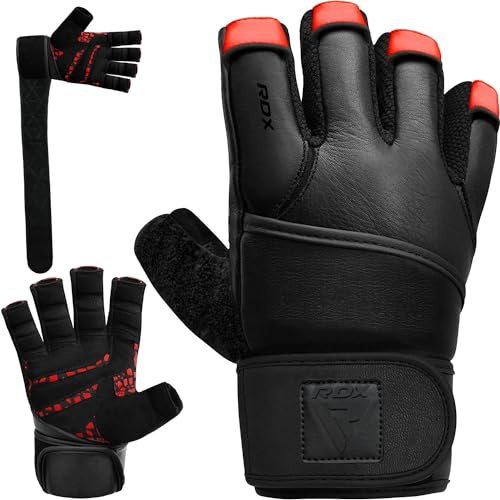 RDX Gym Fitnesscenter Rindsleder Leder Gewichtheben Handschuhe Bodybuilding MUSCULACION Fitness Training, X-Large