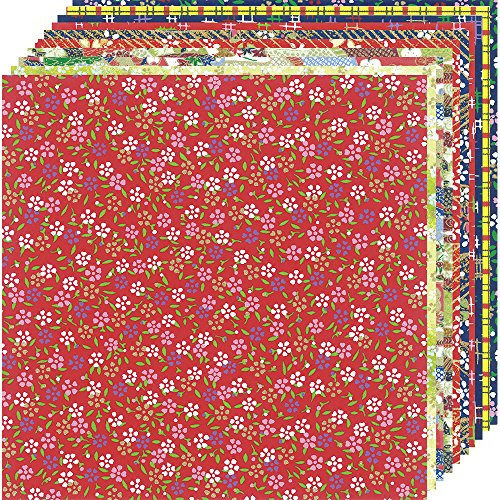 Sasagawa 31-2300 Taka-Jirushi Yuzen Washi Paper, 15 Square Set, 10 Sheets (Assorted)