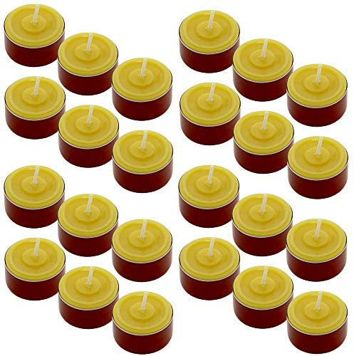 Toms Bienen 72 Teelichter in roten Aluschalen aus 100% reinem Bienenwachs