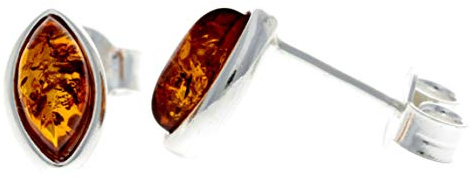 Hermosa Plata de ley 925 & Ámbar Báltico – Pendientes silveramber 8343 –