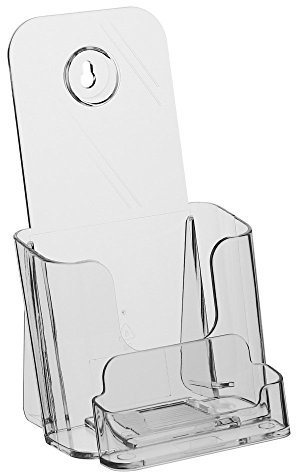 DIN Lang (99x210mm) Prospekthalter/Prospektständer/Flyerhalter mit Visitenkartenfach/Visitenkartenhalter/Visitenkartenbox/Flyerständer