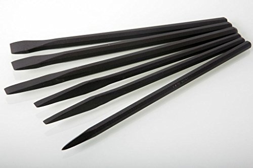 6 Piece Stone Carving Point & Flat Chisel Set