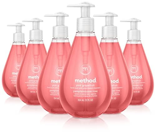 Method Gel Hand Soap, Pink Grapefruit, 12 Fl Oz (Pack of 6)