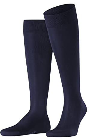 FALKE Herren Kniestrümpfe Tiago M KH Fil D'Ecosse Baumwolle lang einfarbig 1 Paar, Blau (Dark Navy 6370), 43-44