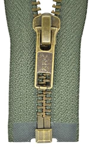 YKK Reißverschluss 1 Wege teilbar olivgrün 75 cm Metall Metallzähne