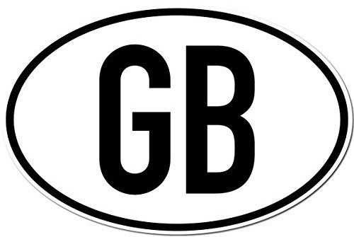 GreenIT Pack of 2 Sticker Country Number Plate GB England Car Bus Truck Trailer Sign Symbol