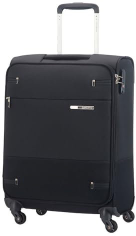 Samsonite Base Boost - Handgepäck Koffer 55 x 40 x 20 cm - Weichgepäck Kabinentrolley passend für die meisten Airlines inkl. Ryanair und EasyJet - 4 Rollen, TSA-Schloss, 39 L - 2 kg - Schwarz