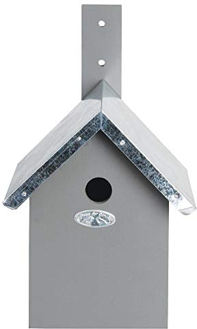 Esschert Design Nistkasten, Vogelhaus für Blaumeisen in grau, ca. 19 cm x 18 cm x 31 cm