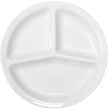 Saturnia Plato para aperitivos, modelo Napoli, de cerámica de color blanco, de 30 cm, con 3 compartimentos