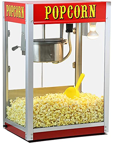 Paragon Theater Pop 8 Ounce Popcorn Machine for Professional Concessionaires Requiring Commercial Quality High Output Popcorn Equipment, Red