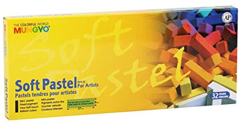 Mungyo Gallery Soft Pastels Cardboard Box Set of 32 Half Sticks - Assorted Colors by Mungyo Gallery