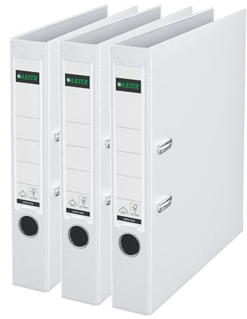 Leitz 310345001 Classeur 180A Format A4 Dos étroit Plastique Blanc Lot de 3 (Import Allemagne)