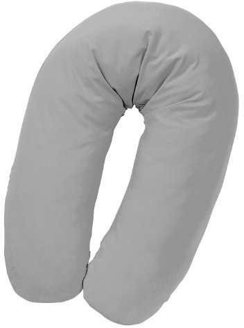 Julius Zöllner 4670040527 Stillkissen mit Perlenfüllung, uni Baumwolle,ca. 190 cm, uni silber