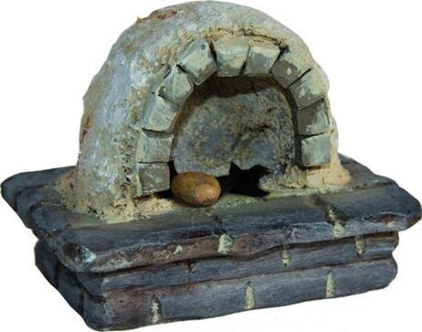 Unbekannt Krippenzubehör Steinofen, Länge 11cm Breite 7,5cm Höhe 9cm